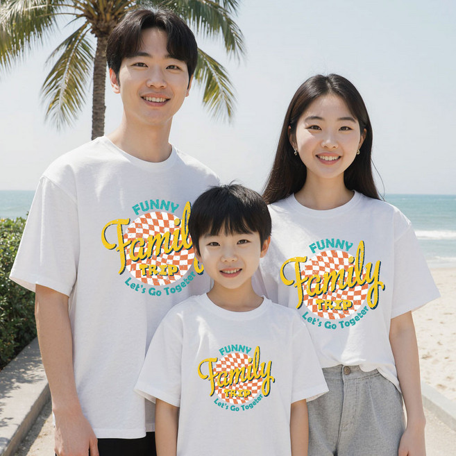 온어스샵 가족티셔츠 가족여행티 패밀리룩 반팔티 가족사진의상