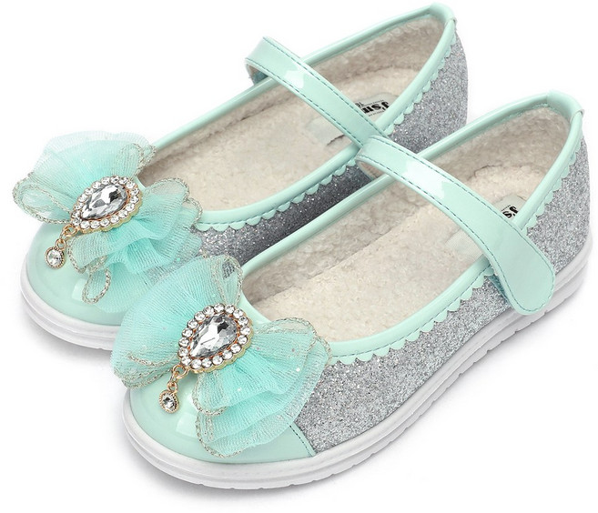 달콩슈 여아용 뽀송뽀송 털구두 리본 장식 DKF414