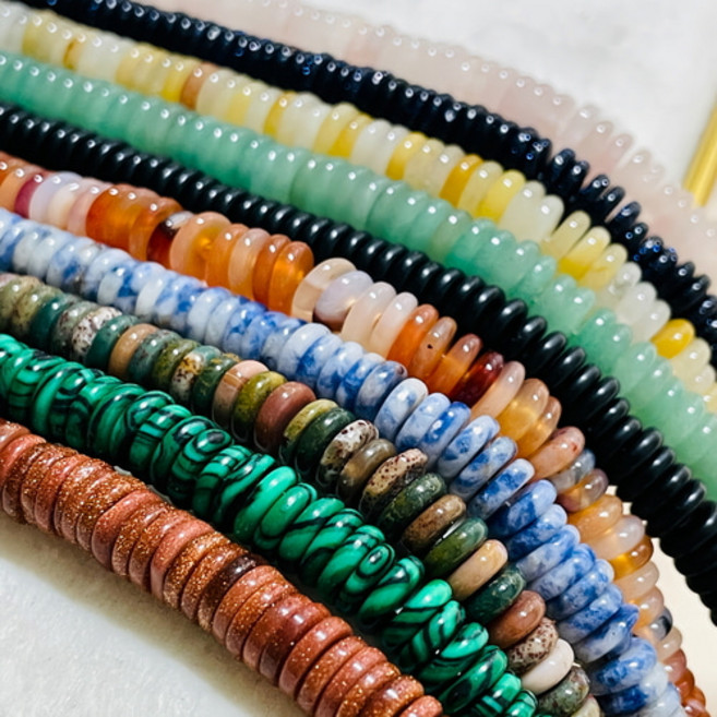 조약돌 비즈 론델 원석 비즈공예재료 천연석 키링 팔찌만들기 오릭스