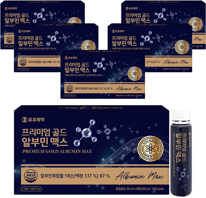 유유제약 프리미엄 골드 알부민 맥스 식약처 HACCP 인증, 6개, 5회분