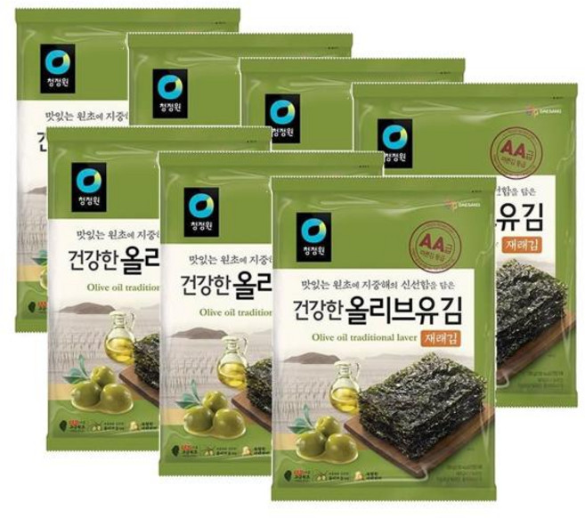청정원 올리브유 재래김 전장 (5매), 7개, 20g