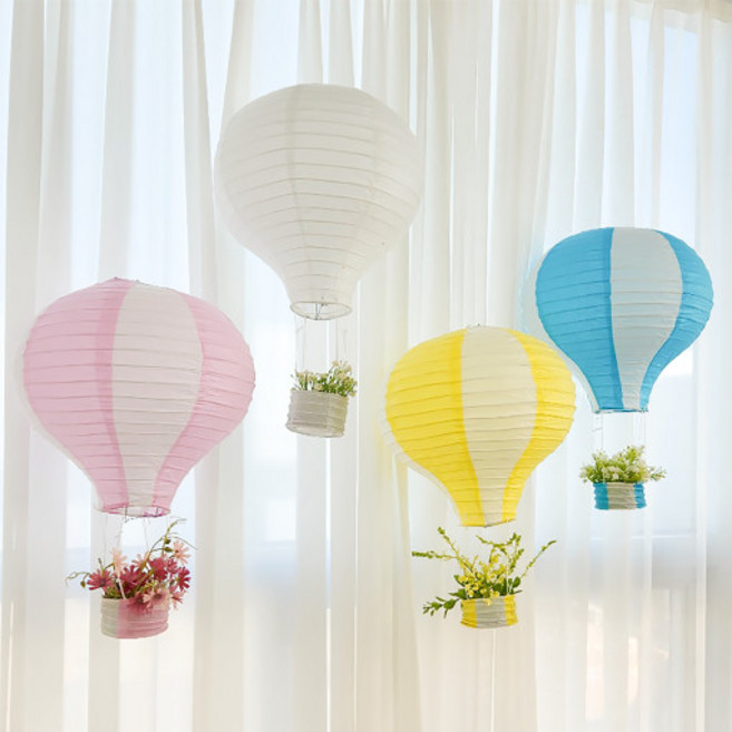 하루클래스 한지전등갓 한지등 갓등 열기구 만들기, 하늘색