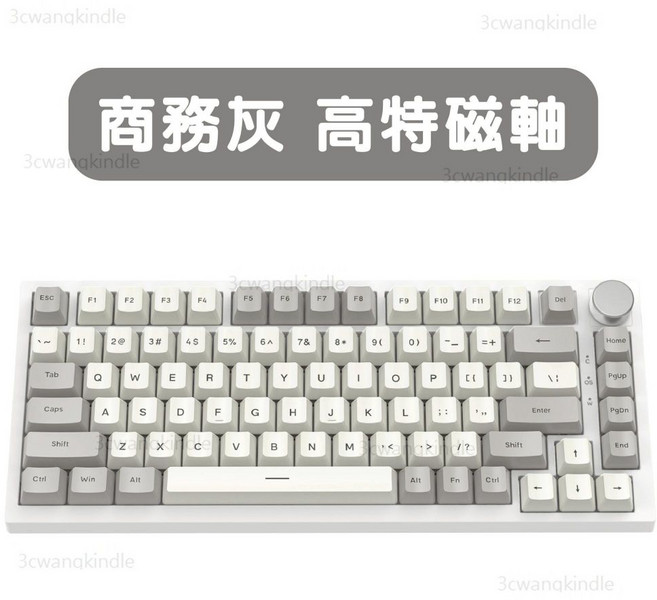 8000Hz 磁軸電競鍵盤 Rapid Trigger, 82鍵商務灰色(英文+注音刻印), 灰色, 磁軸