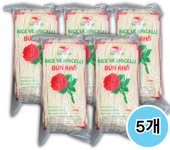 DATAFOOD BUN KHO 베트남 분코 버미셀리 쌀국수, 300g, 5개