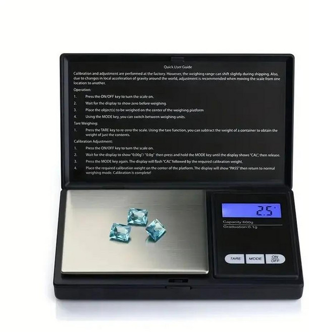 실버 디지털 체중계 그램 전자 골드 스털링 쥬얼리 300g 500g x 0.1g 미니 포켓, 5) 1kg 0.1g, 1개