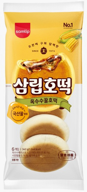 삼립 옥수수 꿀호떡 342g, 5개