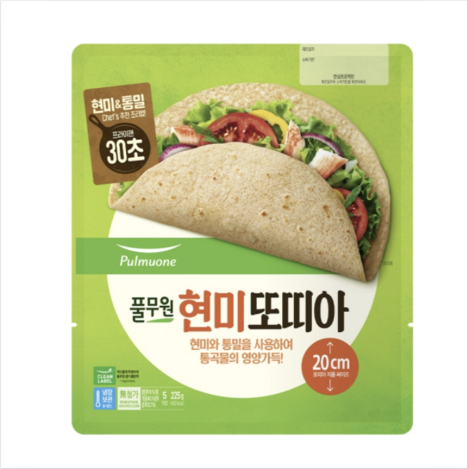 현미또띠아 20cm, 2개, 225g