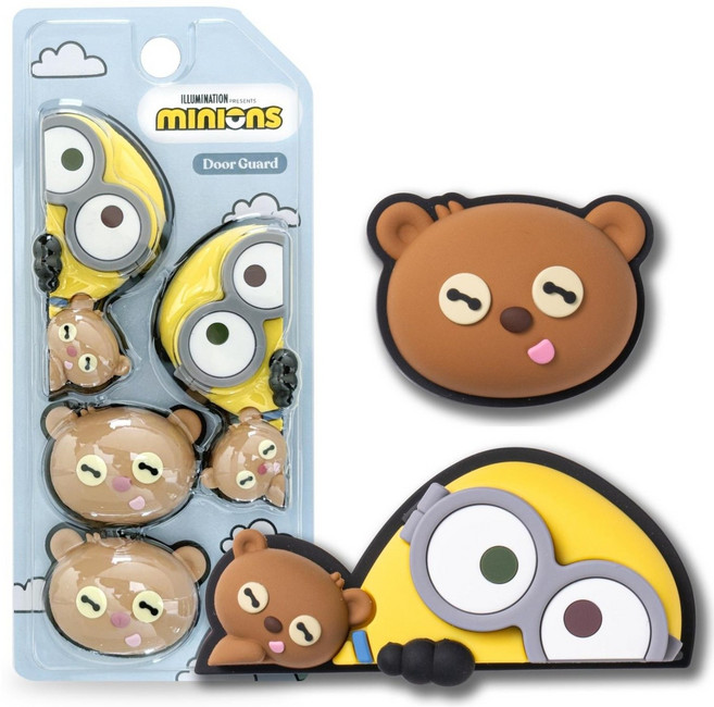 유니버셜 미니언즈 차량 도어가드 4p 빼꼼 밥앤팀 자동차 문콕방지 슈퍼배드 캐릭터 차량용품, 1개, 4pcs