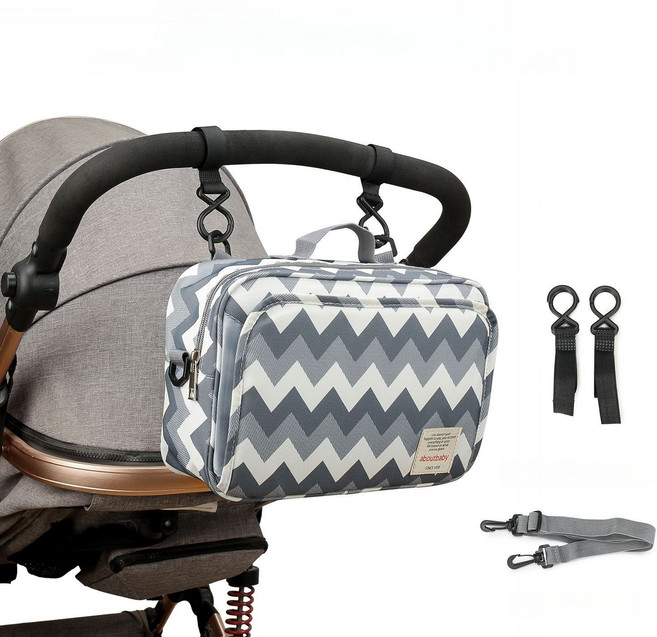 플랜와우 유모차 걸이 가방 보냉 기저귀 수납, 마운틴그레이, 1개
