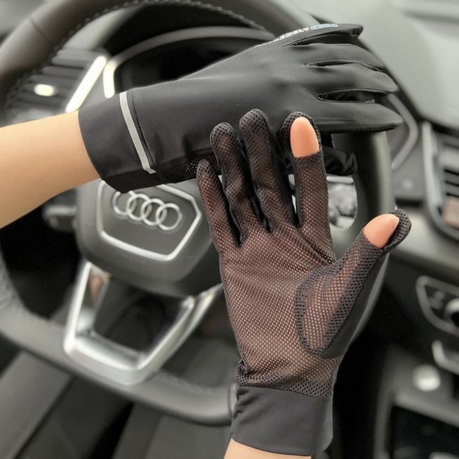 미다미 풀메쉬 햇빛차단 플립스타일 운전 등산 러닝 장갑 양손착용 세트 1614, 블랙, 1세트
