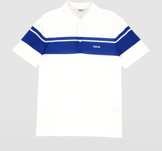 볼빅 남성 골프 에센셜 메쉬 보더 제에리 반팔 티셔츠 VMTSP492_OW