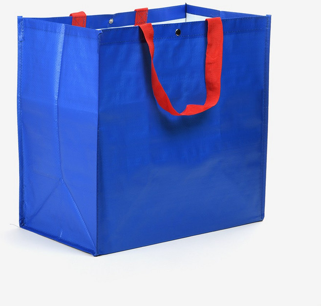 무지 타포린가방 대형 장바구니 쇼핑백, 블루, 1개