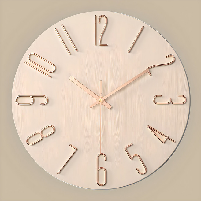 루아즈 인테리어 무소음 원형 모던 벽시계, 피넛