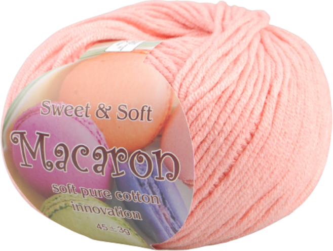 미소털실 슈가(마카롱) 66색 인형 털실 뜨개질, 14라이트살몬, 1개