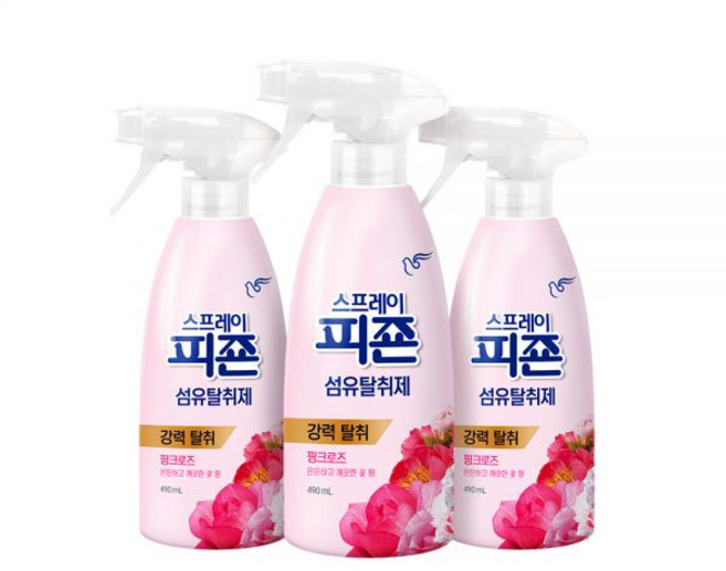 스프레이 피죤 섬유탈취제 강력탈취 오리지널 490ml X 3개 핑크, 02옐로미모사 490ml X 3개