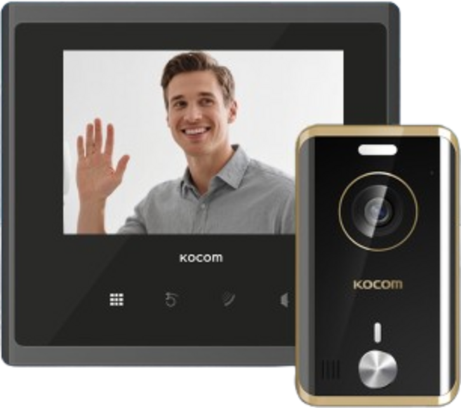 코콤 아날로그방식 비디오폰 인터폰 KCV-S701 현관 초인종 세트