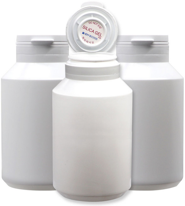 실리카겔 제습제 약통 [ 보관용 휴대용 여행용] 건강식품 영양제 분말 보관용 실리카겔 케이스 일체형, 300ml, 12개