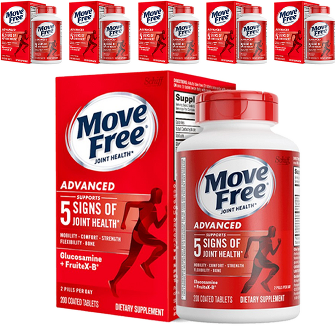 쉬프 무브프리 어드밴스드 조인트 헬스 글루코사민 + 콘드로이틴 + 프루트X-B 타블렛, 200정, 6개