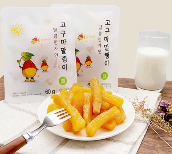 달콤한 자연 해남 고구마 말랭이 60g 꿀 아기 간식 비건, 10개