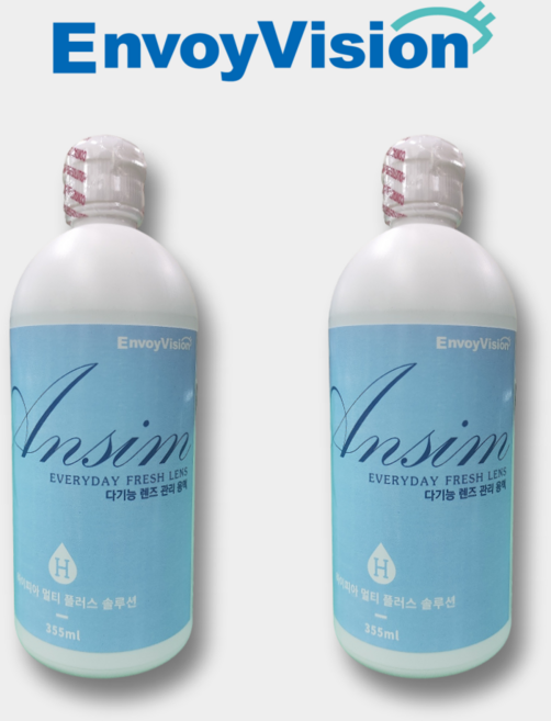 하이피아 렌즈 식염수 세척액 보존액, 2개, 355ml