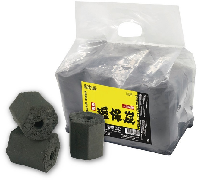 點秋香 精煉環保炭 無煙無臭 持久燃燒 露營烤肉專用, 1個, 天然精煉精選環保炭(1.2KG)x12包