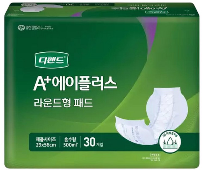 디펜드 에이플러스 라운드형 패드 30매x6팩 속기저귀, 6개, 30매입
