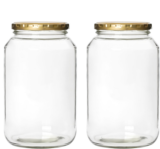 경성리빙테크 원형 유리병, 1.6L, 2개