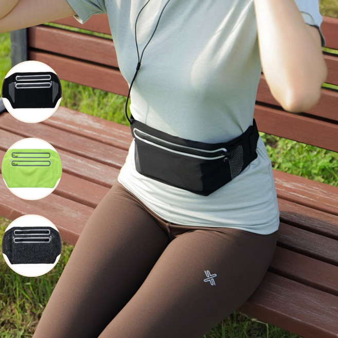 그로스팟 착붙는 러닝벨트 남여 마라톤 조깅힙색, 슈퍼슬림 1단, 시크한 블랙, 1개