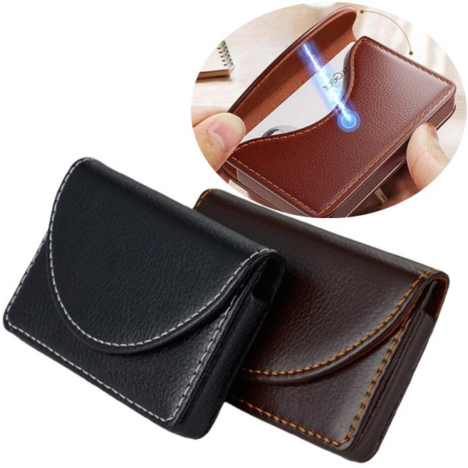 레오큐 가죽 명함 케이스 자석 명함지갑