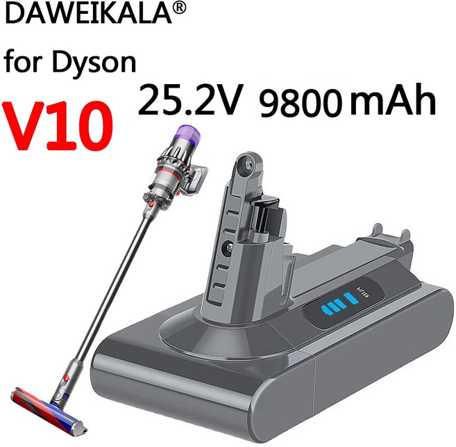 V10 배터리 교체용 배터리 V10 앱솔루트 V10 플러피 사이클론 V10 배터리 SV12 6800mAh 100Wh 새로 업그레이드됨, 3.1pcs 9800mAh V10