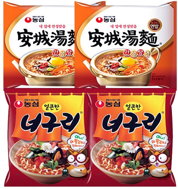 농심 안성탕면 10개+너구리 10개 (총20개) 봉지라면 최근제조, 안성탕면10개+너구리10개