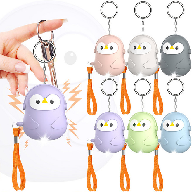포커스 캐릭터 펭귄 호신용경보기 호신용 라이트 비상등 호신용품 여성 아동, 1개, 펭귄호신용경보기-핑크