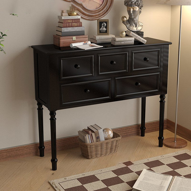 엔틱풍 콘솔형 서랍형 테이블 2단수납 업소용 현관 수납장, C01