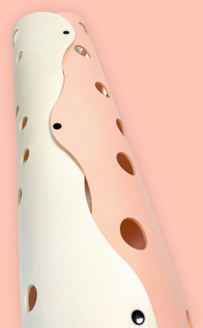 캣튜디오 고양이터널 숨숨집 캣터널 펠트 치즈 터널 대형(XL), 1개, 딸기우유 (핑크/화이트), XL