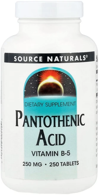 소스내츄럴스 판토텐산 비타민 B-5 250mg 타블렛, 250정, 1개 - 쿠팡