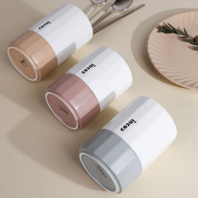 인콕 도자기 수저통, 1개, 핑크 (소)