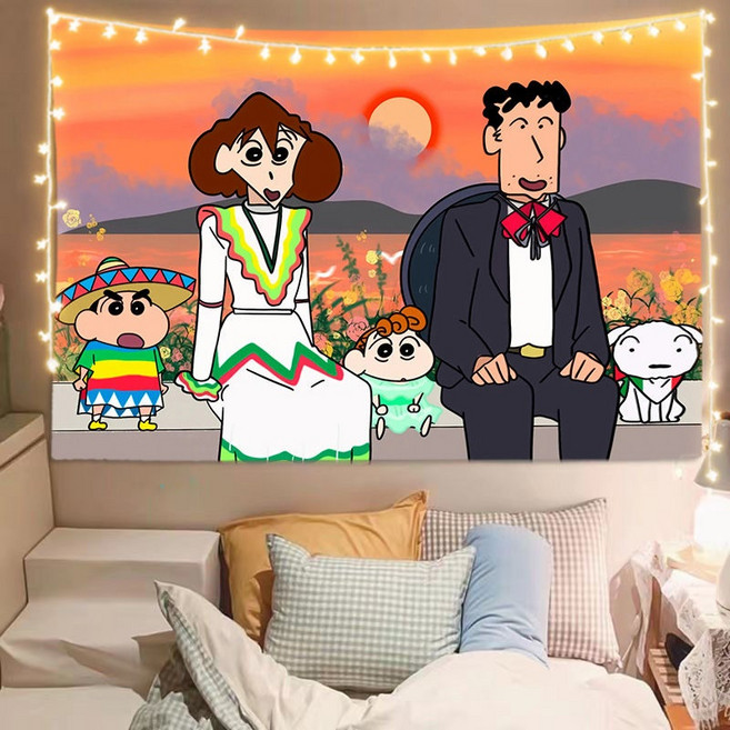 짱구 배경천 포스터 패브릭 벽꾸미기, 01.크레용신짱 C1