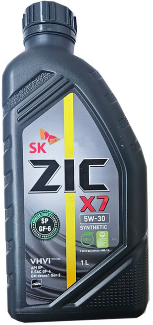 합성 엔진오일 가솔린 SK지크 X7 1L 휘발유 LPG 겸용차량 윤활유 5W30, 1개, ZIC(X7)