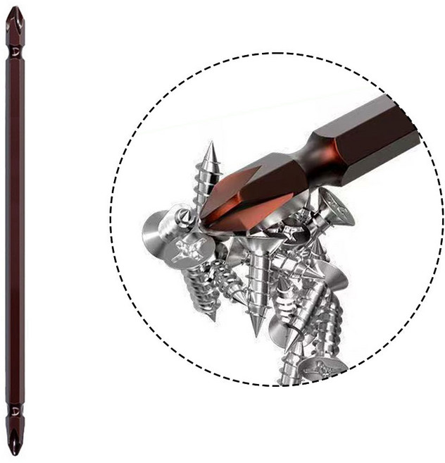 전동 드라이버 비트 250mm 양날 자화 십자 드릴 와인, 1개