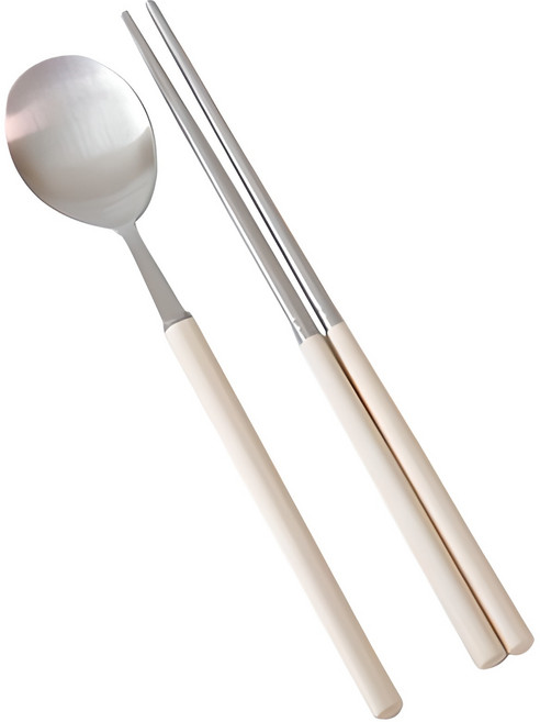 카모메키친 컬러무드 수저세트, 크림옐로우, 숟가락 + 젓가락, 1세트