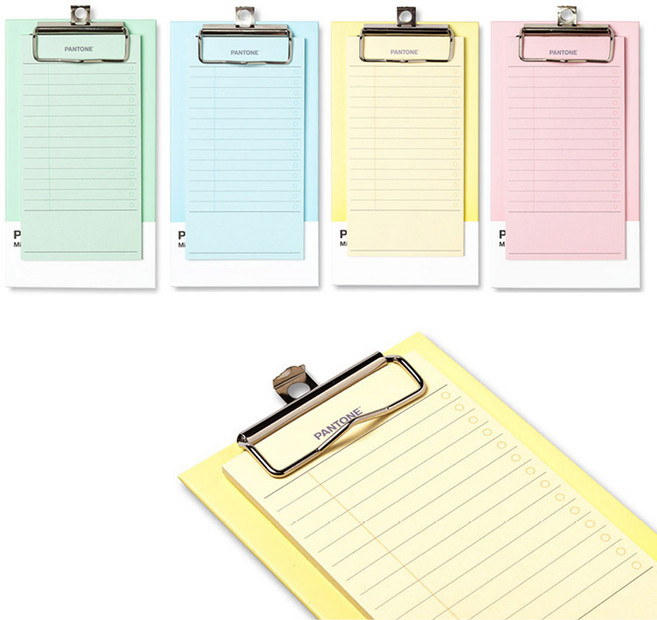 [홈앤스쿨] 팬톤 미니 클립보드 메모지 60매, 옐로우