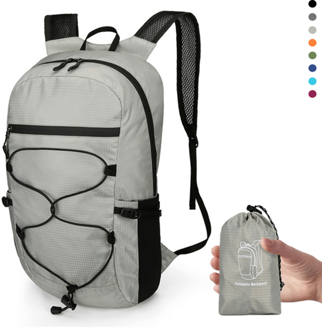 레티스포츠 접이식 초경량 깃털 백팩, 그레이