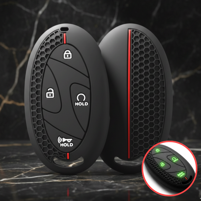 미소제이 프리미엄 고급 실리콘 현대 차키케이스 자동차 키 커버, 블랙