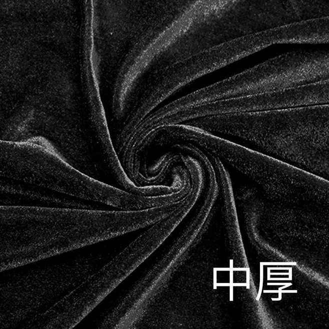 金絲絨布料 面料布頭清倉 加厚黑紅色絨布 展示布窗簾地攤布擺攤桌布 金絲絨布料, 黑色-中厚款