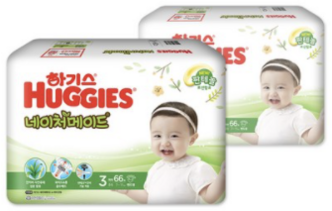 하기스 NEW 네이처메이드 밴드형 기저귀 여아용 중형 3단계(7~11kg), 3단계, 396매
