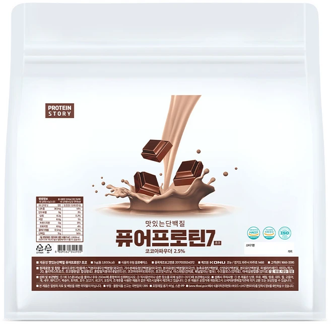 프로틴스토리 맛있는 단백질 퓨어프로틴 초코, 1kg, 1개 - 쿠팡