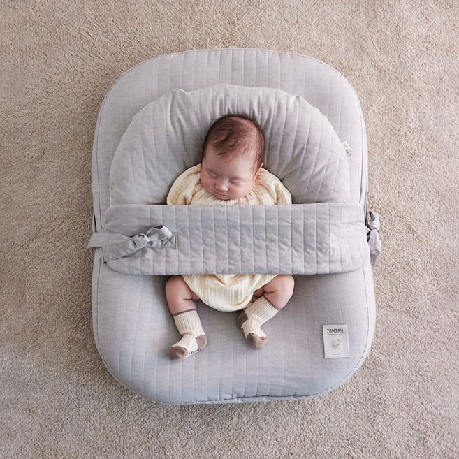 잠잠 신생아 커버분리형 역류방지쿠션, 그레이(멜란지모달)+전용 기프트 백