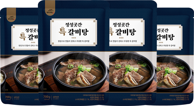 정성곳간 특갈비탕, 4개, 700g