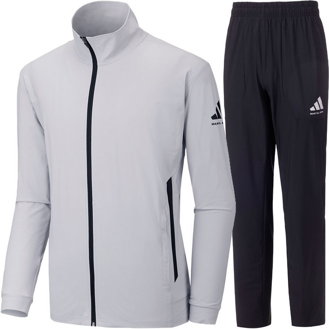 아디다스 컴뱃스포츠 마샬아츠 에어로쿨 트레이닝 세트 TR120 그레이 남여공용 + SHP 마스크