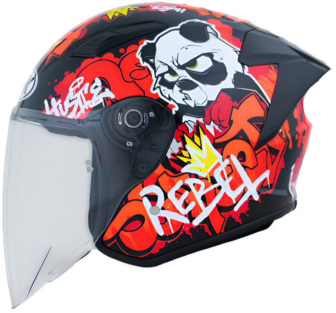 프로라이더스 NHK S1 듀얼바이저 오토바이 그래픽 헬멧 오픈페이스 뮤랄블랙레드, 뮤랄